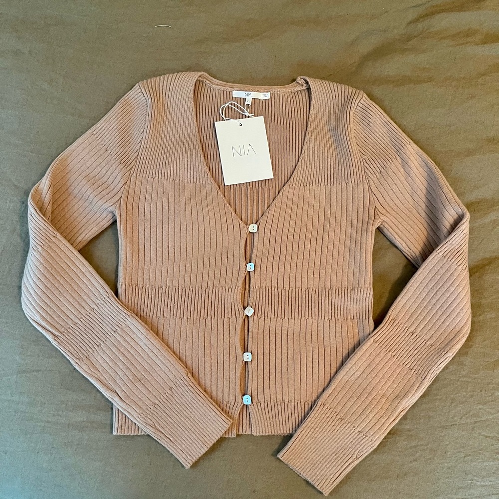 NIA The Brand - tan cardigan XS brand new